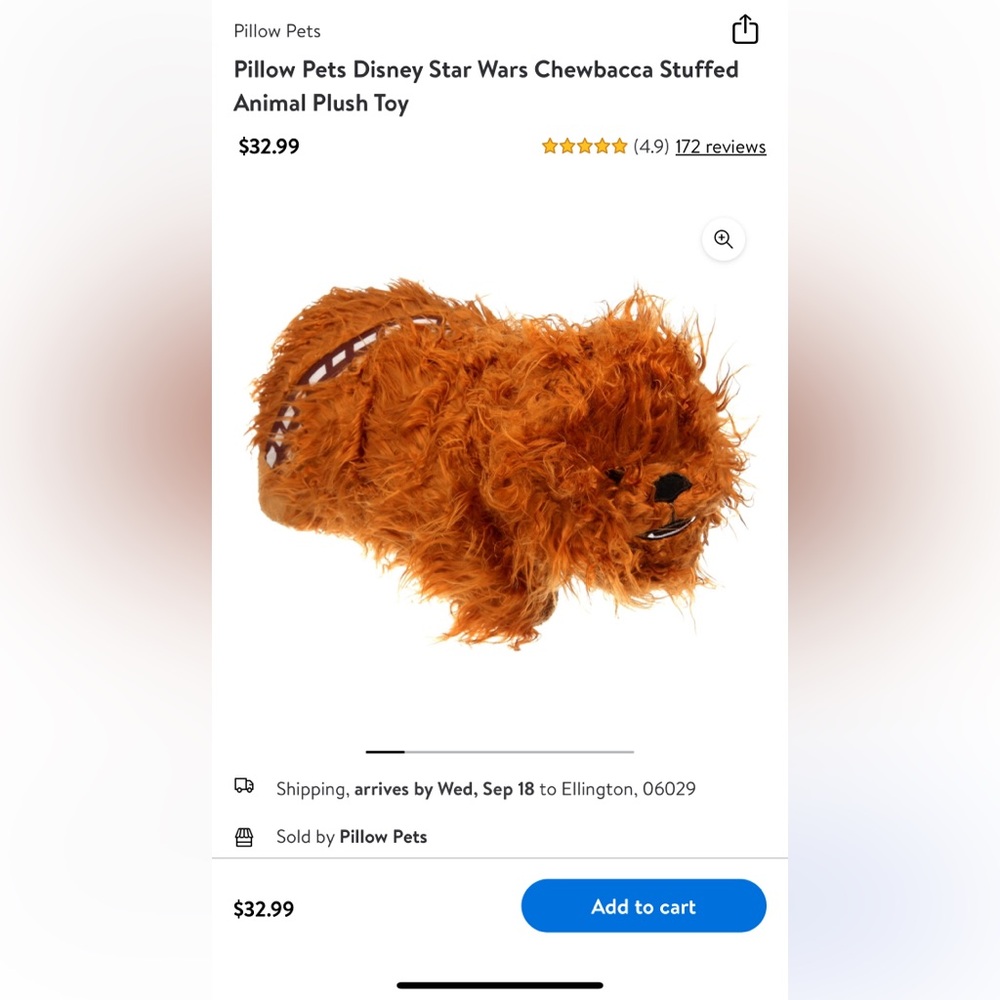 Disney Star Wars Chewbacca pillow pet